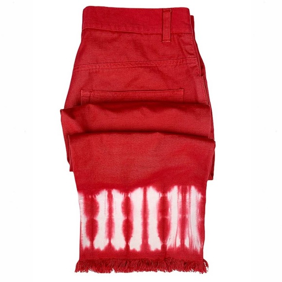 Vintage High-Rise Tie-Dye Raw-Hem Crop Flare Jeans - Picture 3 of 8